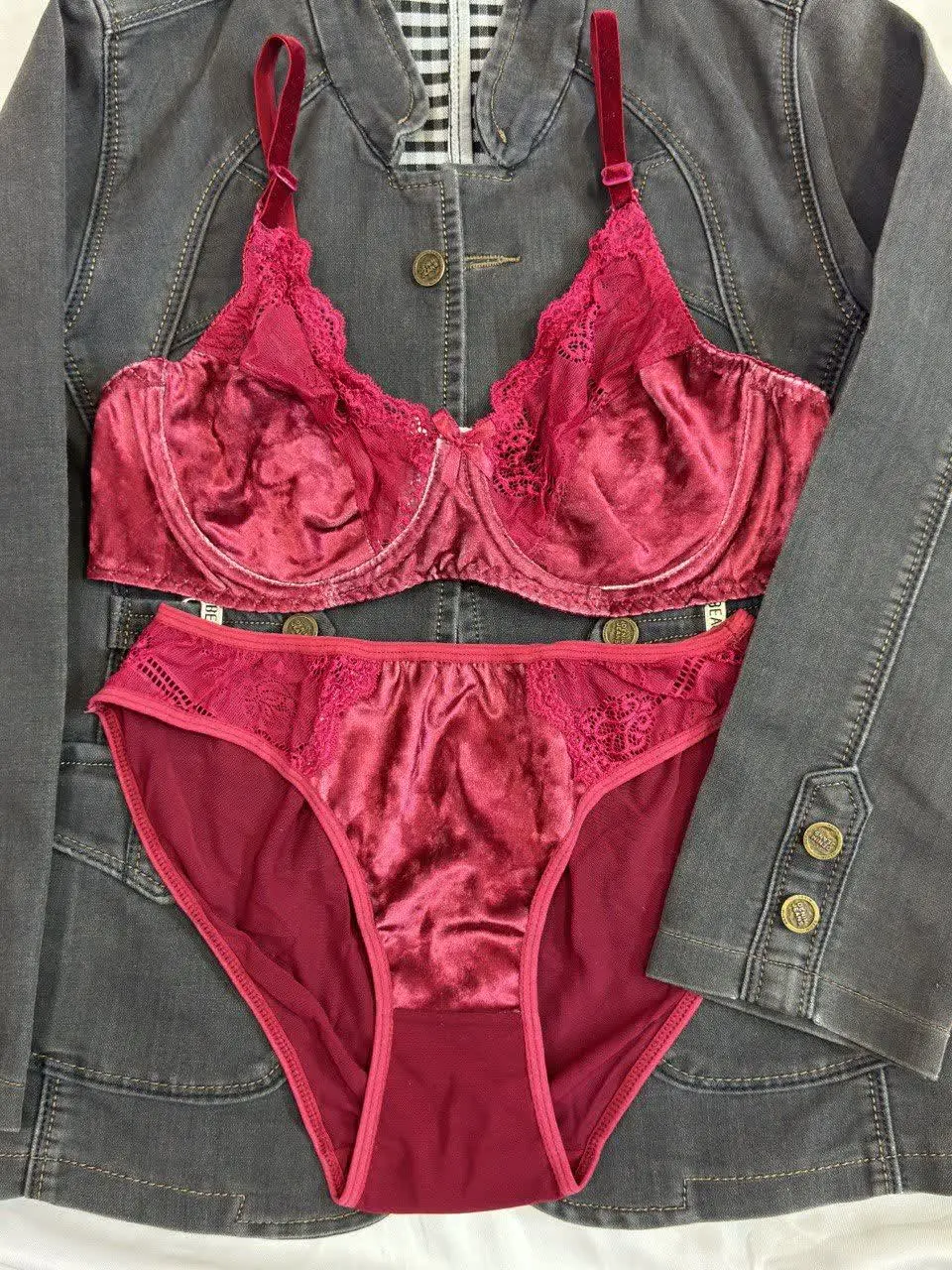 🌺ست مخمل اروپایی زرشکی 
