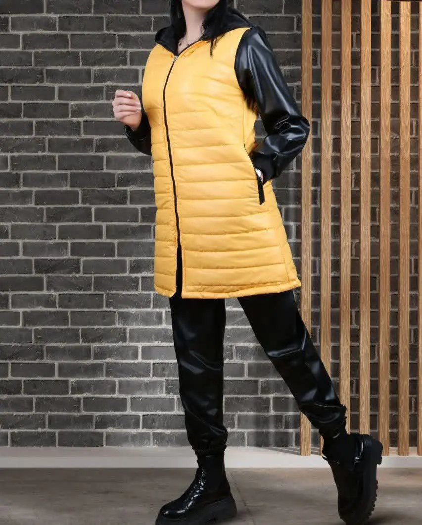 🖋نام: کاپشن زنانه آستین چرم
