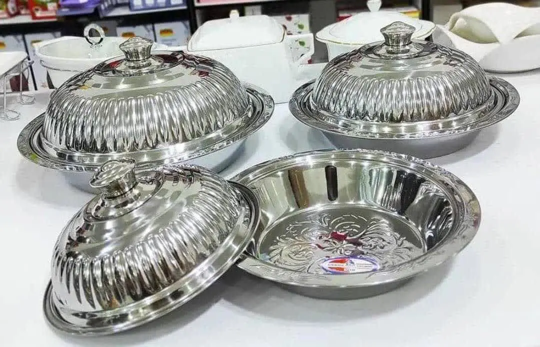 دیس استیل سیلور در سه سایز...