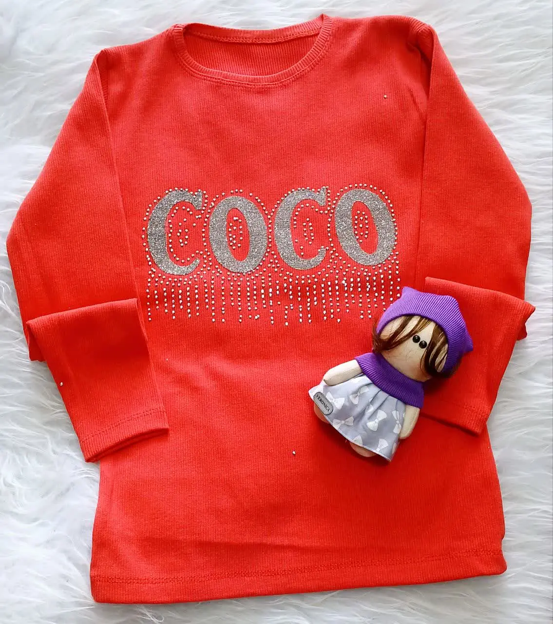 بلوز تک دخترانه نگین کاری ش...