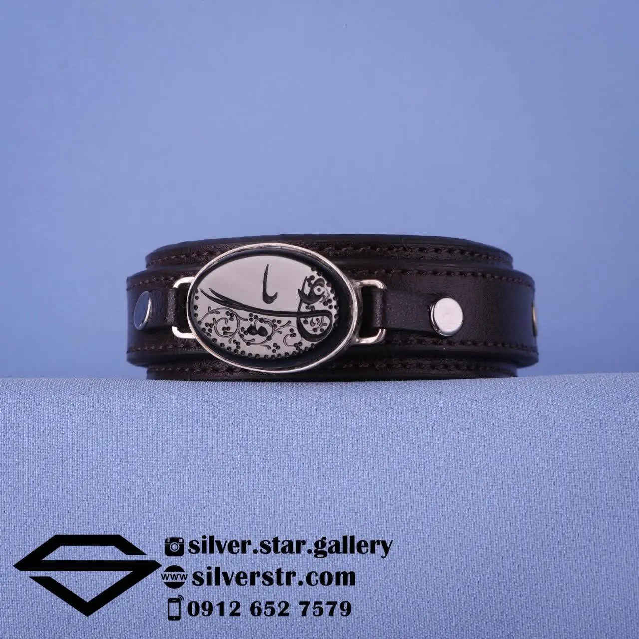 🖤 دستبند #مردانه عقیق مشکی خطی کد ۱۱۲۱
