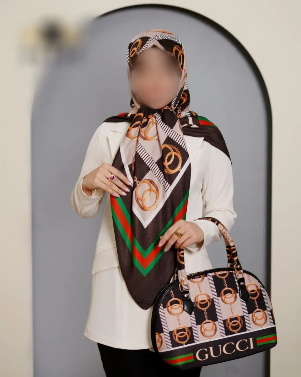 ست کیف و روسری نخی
