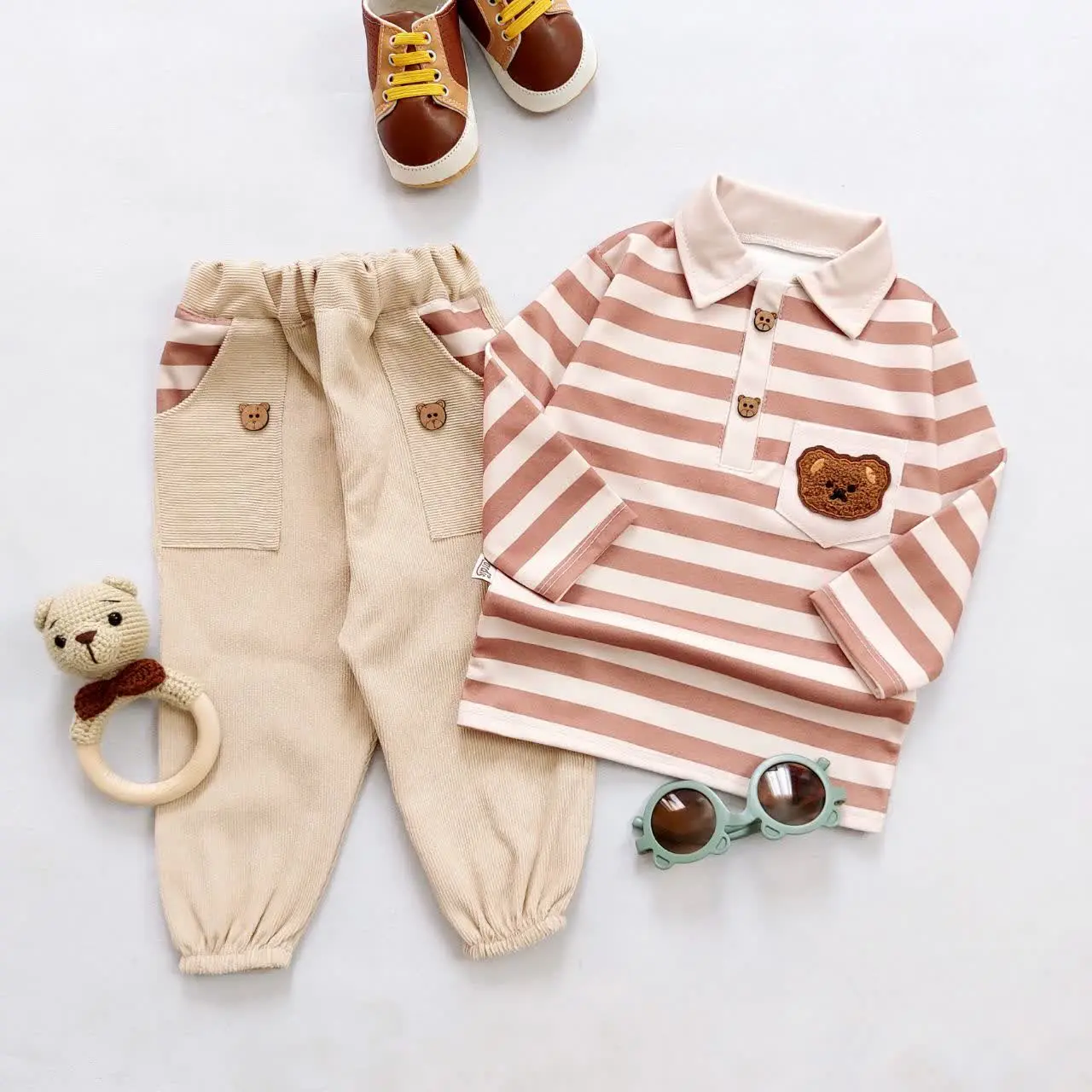 بلوز شلوار راه راه تدی
