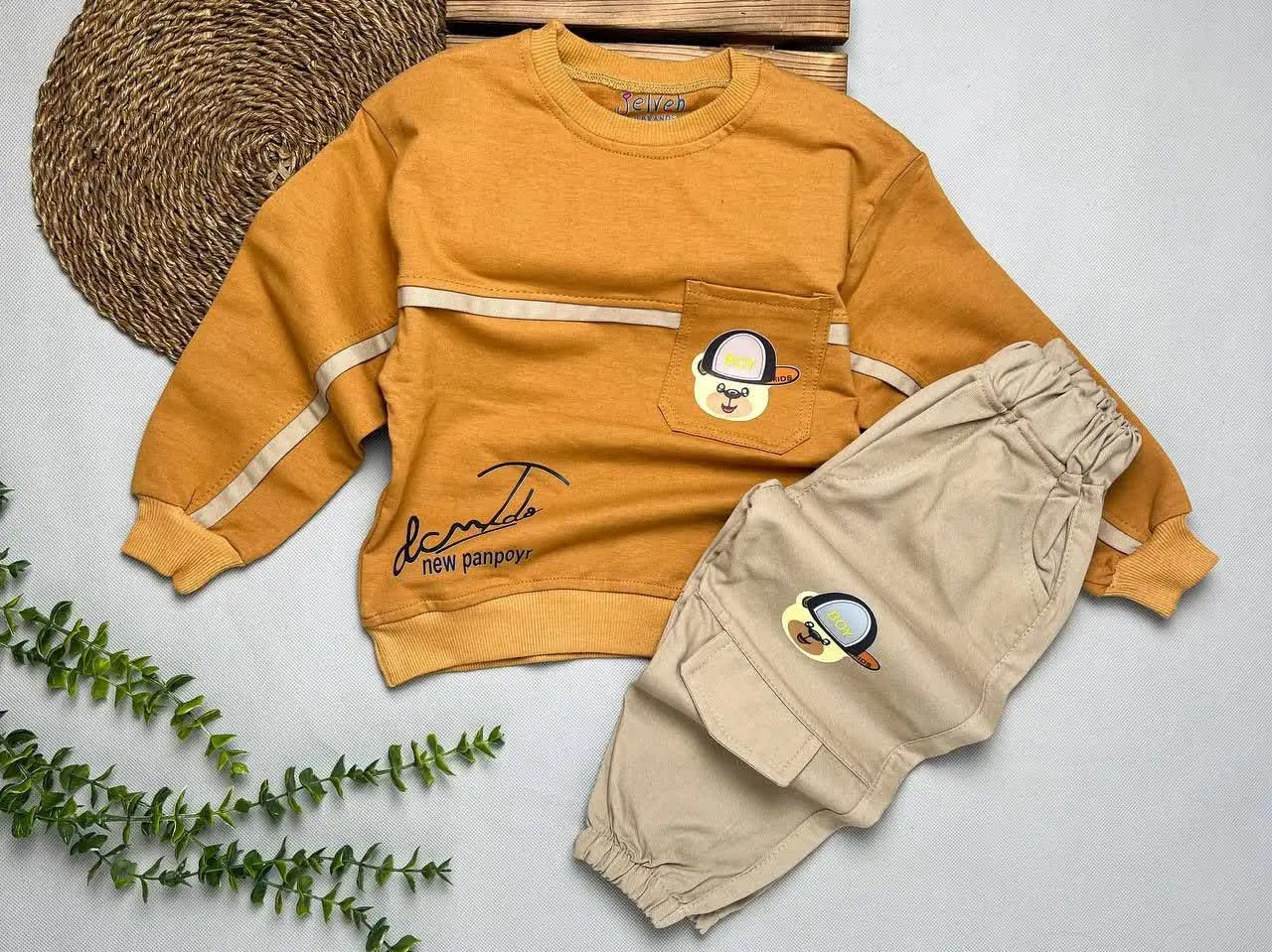 ست بلوز شلوار کتان خرسی