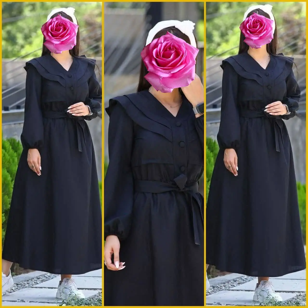 کمربند دارد از جنس خود لباس ❤️