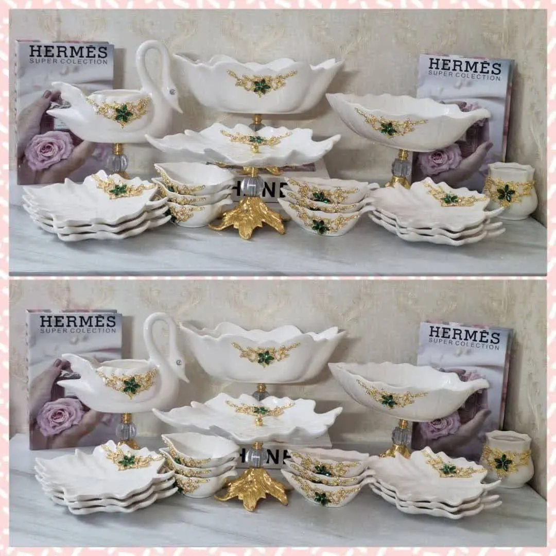 ✅سرویس چهارتیکه پذیرایی طرح یاقوت😍😍
