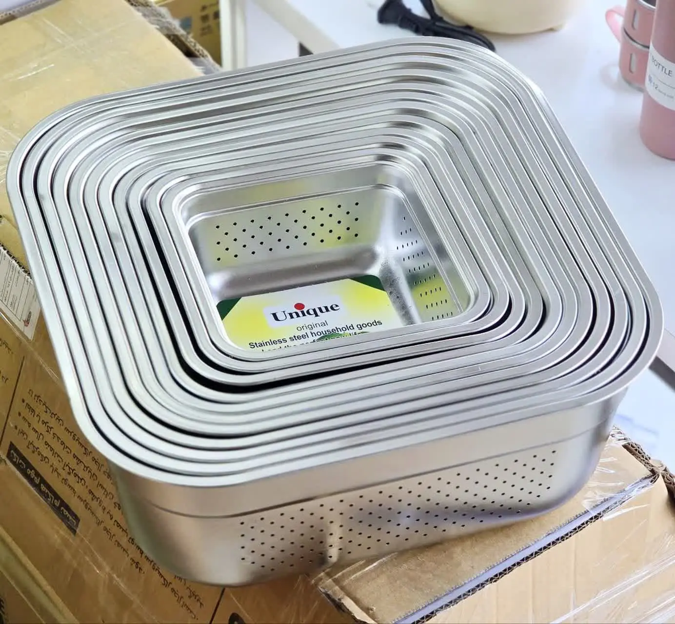 آبکش ۱۱ پارچه استیل Unique🍓