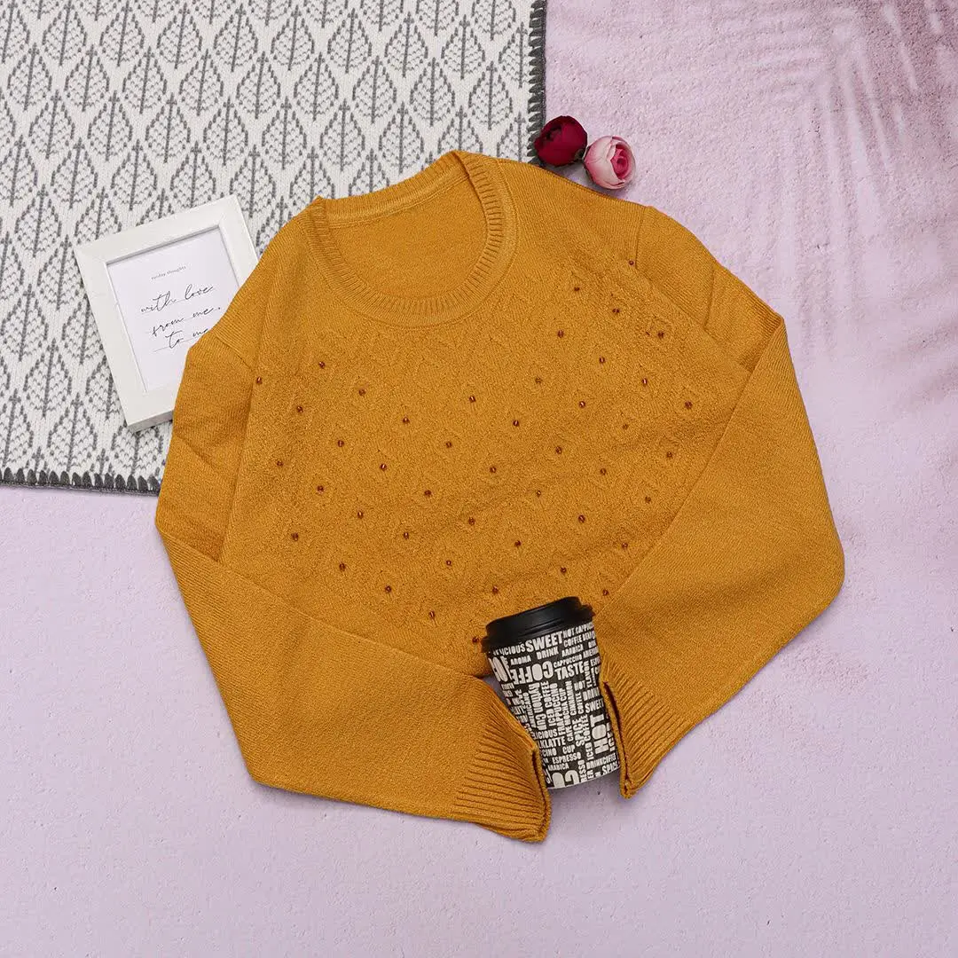 پلیور یقه گرد نگین کوب😍 
