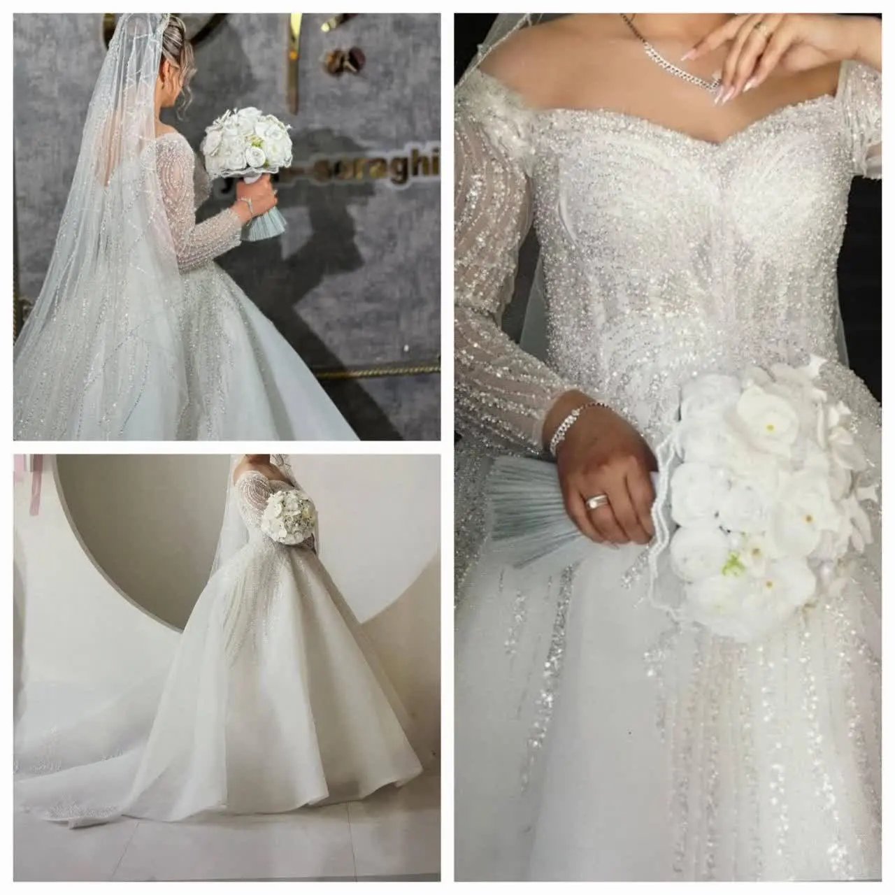 لباس عروس شخصی دوزی شده. وف...