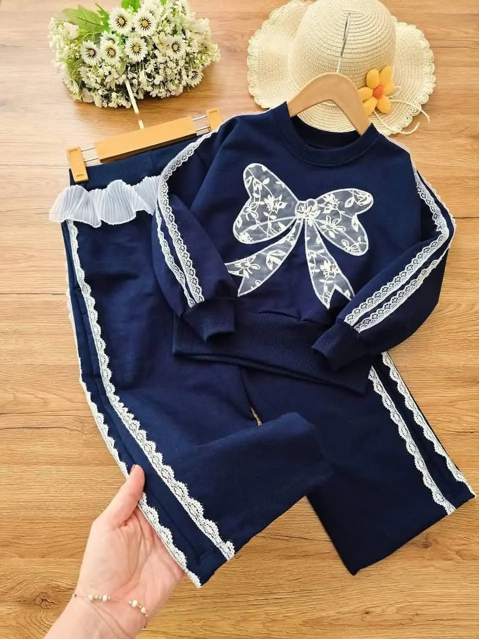 🎀🎀ست دخترانه پاپیون گیپوری