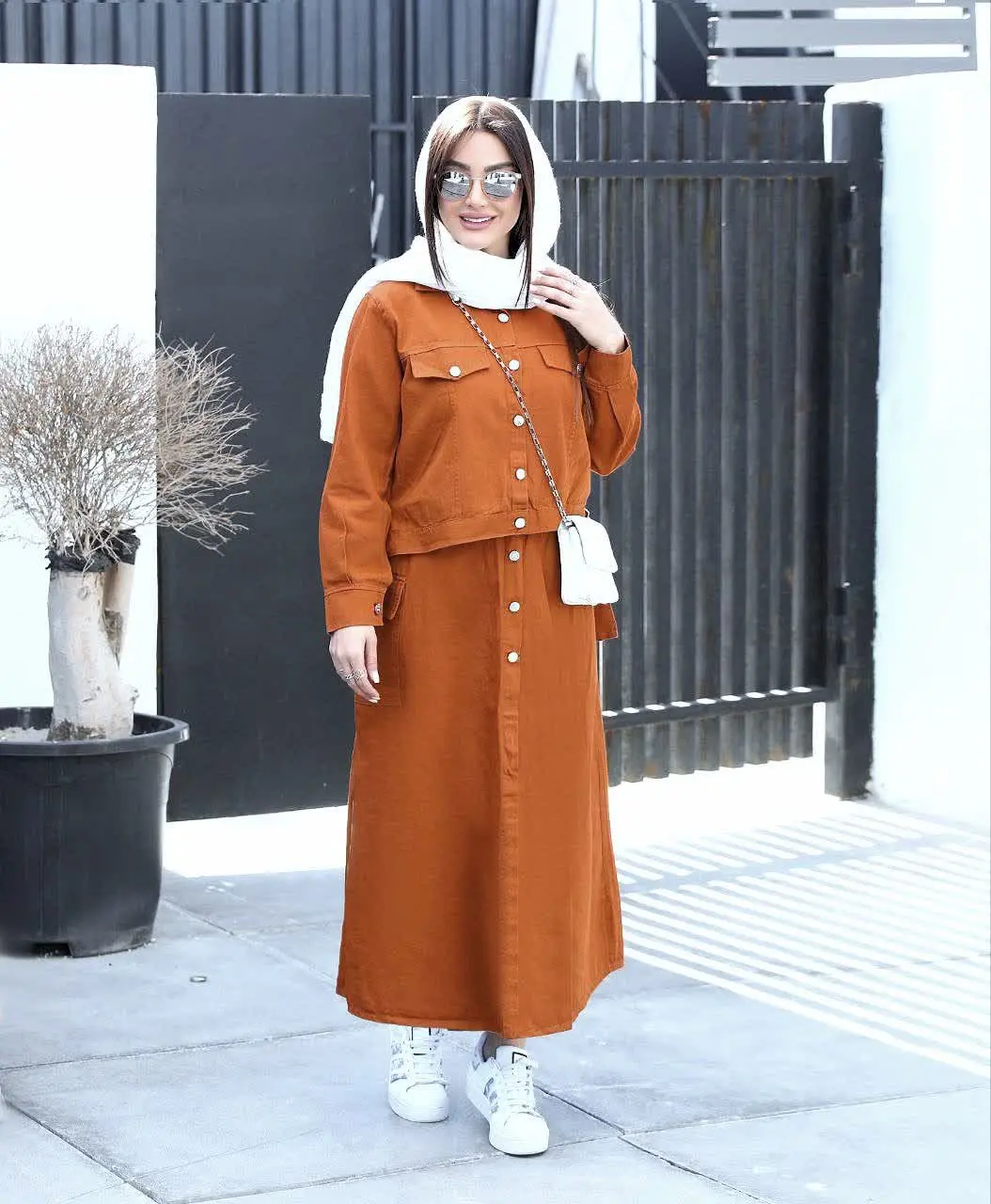 🌼کت کراپ با دامن
