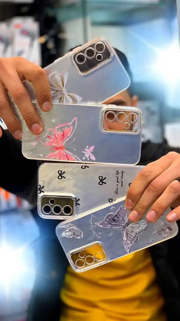 📱مدل قاب: قاب هولوگرامی مواج طرحدار سیلور مخصوص انواع #سامسونگ #شیائومی و #آیفون 
