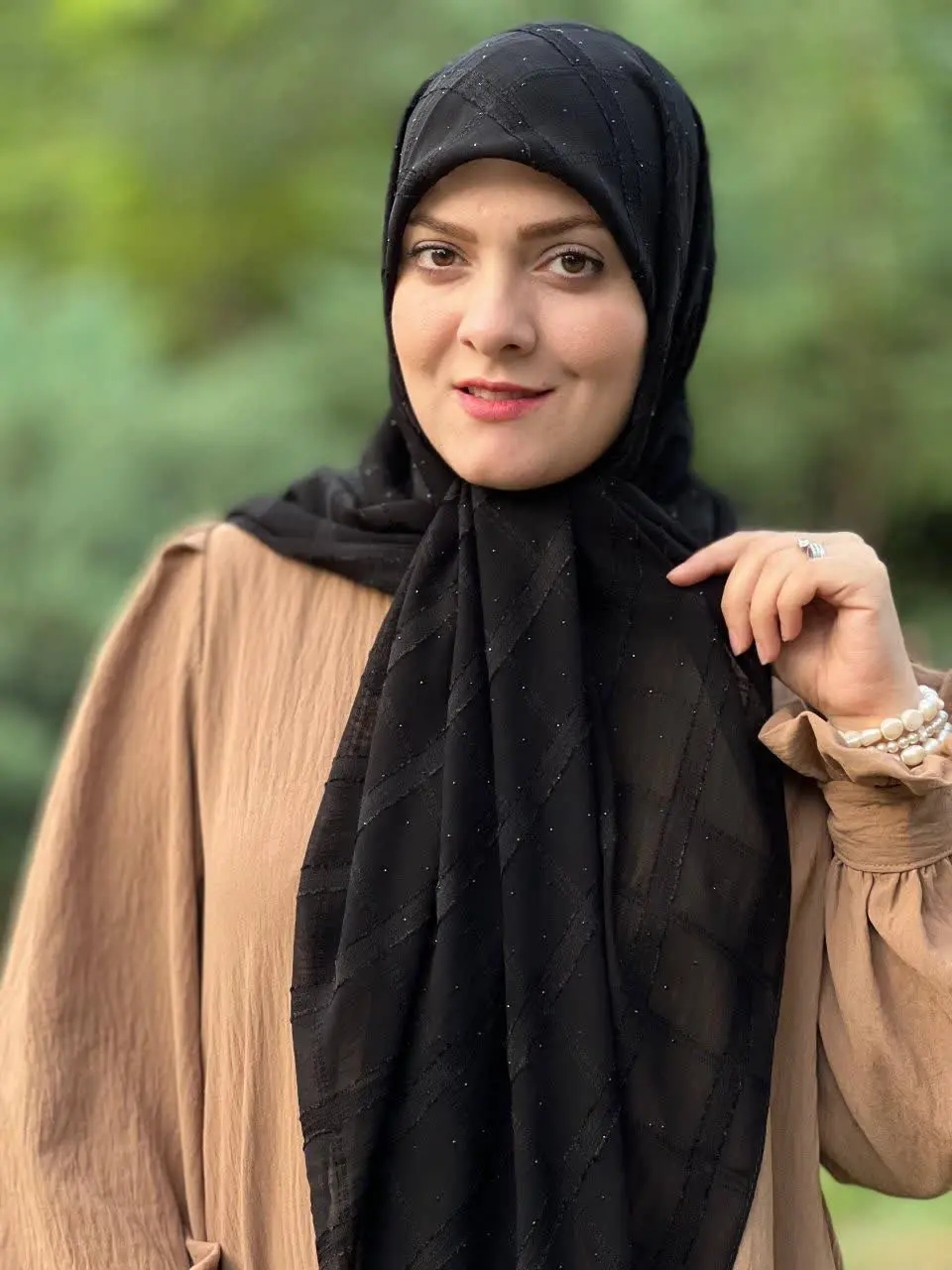 روسری حریر ژورژت نگین دار🌱🌸