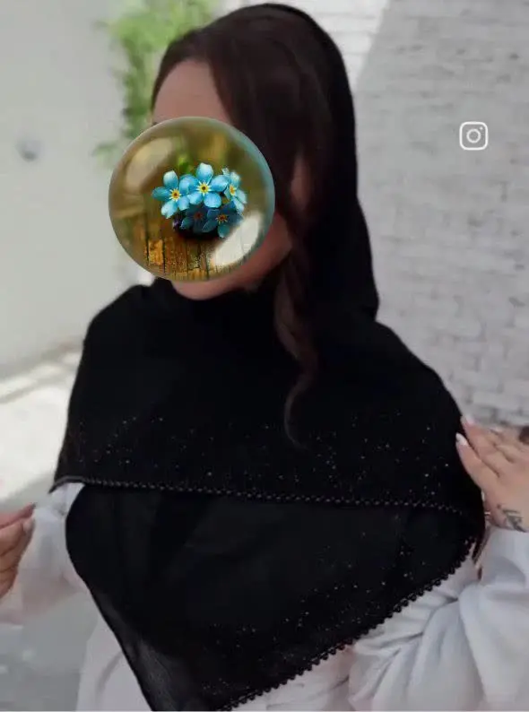 🐝 روسری مشکی کرپ مجلسی