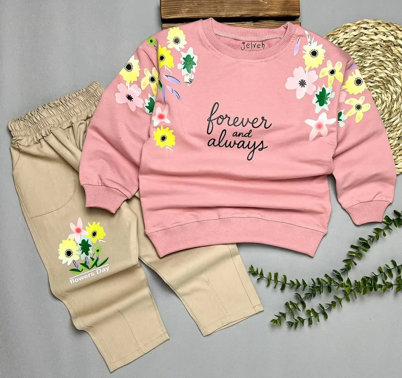 بلوز شلوار دخترانه گل