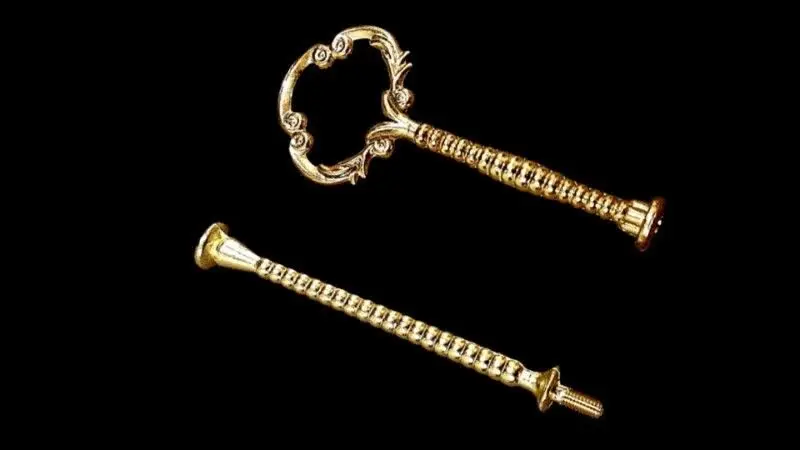 دسته سینی فلزی طرح توپی دوطبقه
