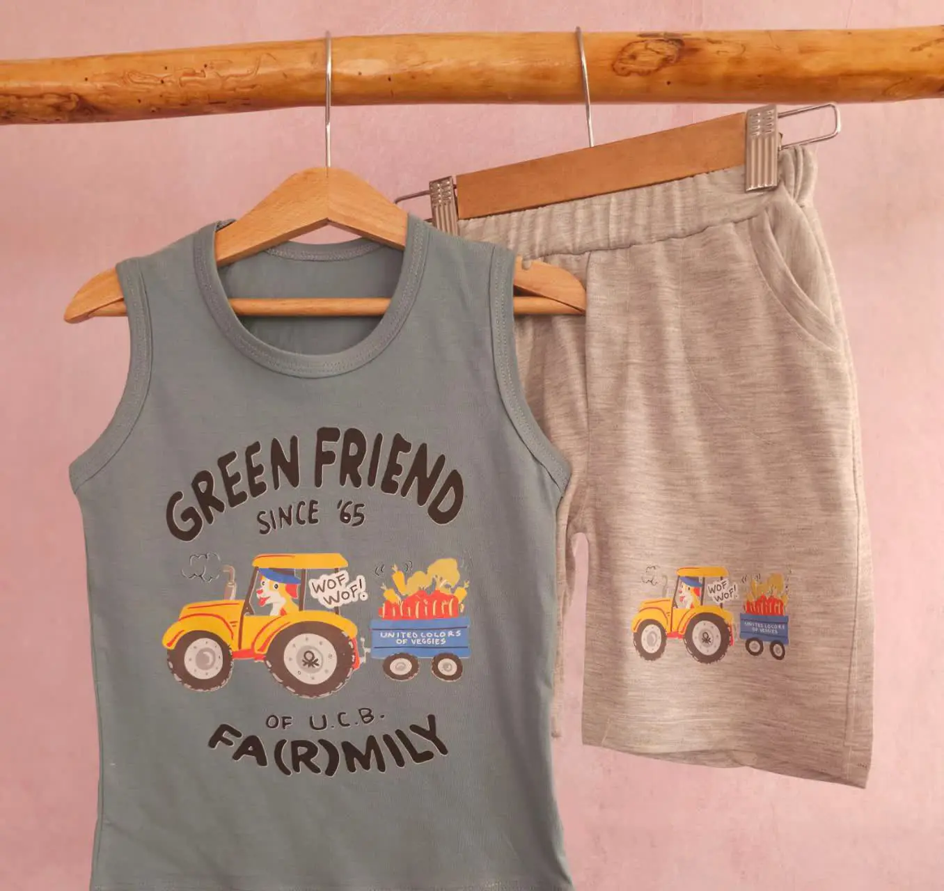 🔮ست تاپ شلوارک طرح GREEN🔮
