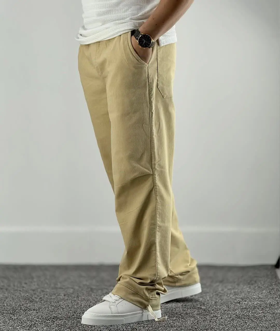 شلوار بگ کتان نیل پنبه