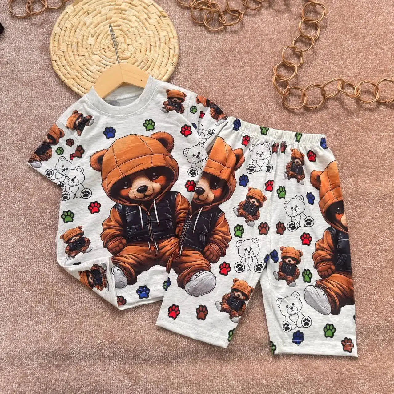 💞 ست خرس قهوه‌ای پرفروش اسپرت 💞
