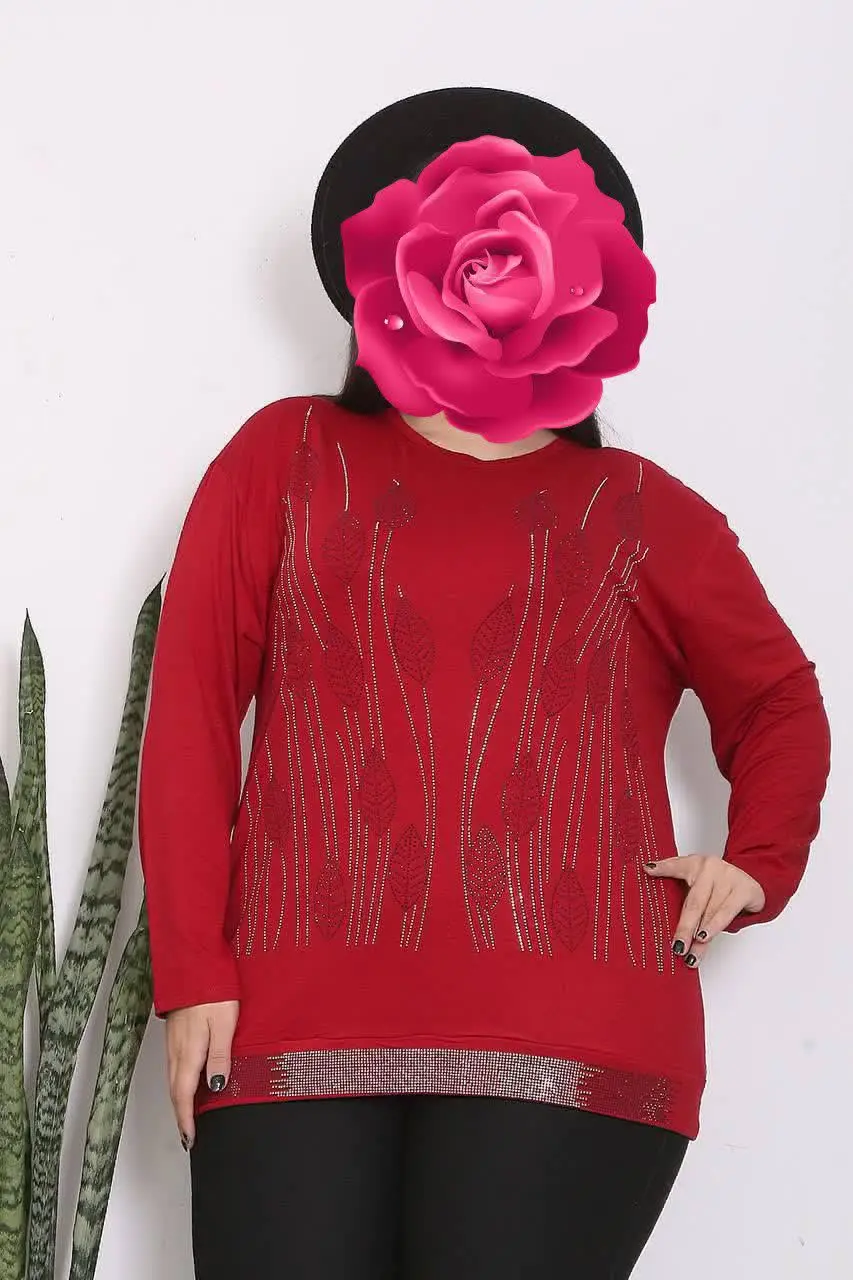 جنس: ویسکوز پنبه اعلا، نگین‌ها رزین بدون ریزش
