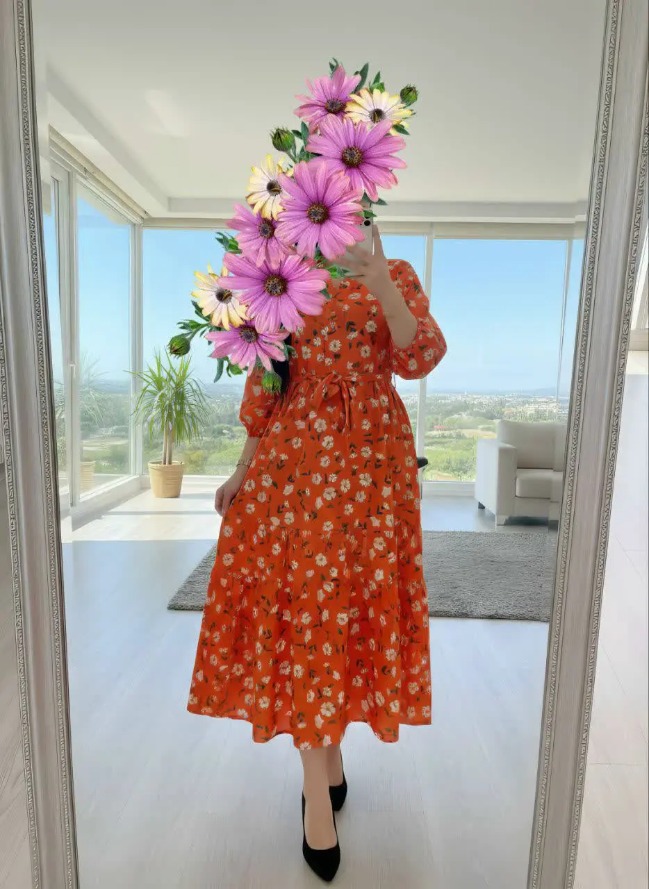 ساحلی گلدار یقه بندی