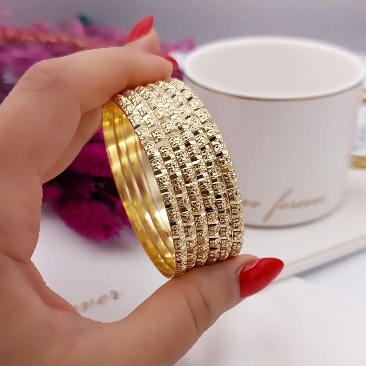 #النگو ۳میل پر‌تراش طلا‌روس جدید😍
