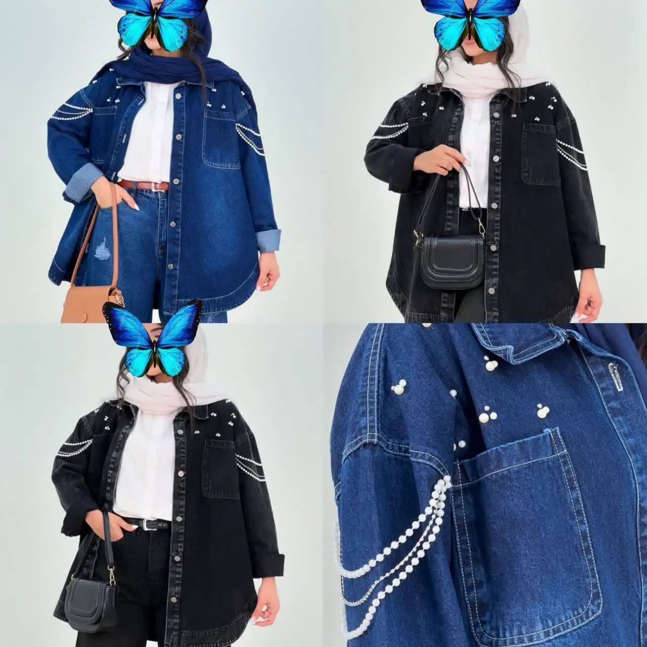 نام: مانتو جین پرطرفدار مرواریدی 
