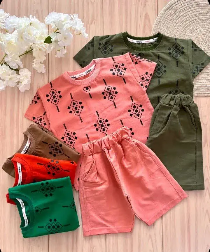 لباس بچه گانه تیشرت شلوارک طرح سنتی
