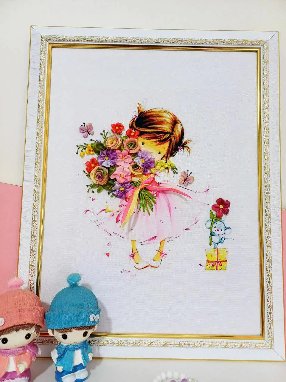 تابلو روبان دوزی شده 
