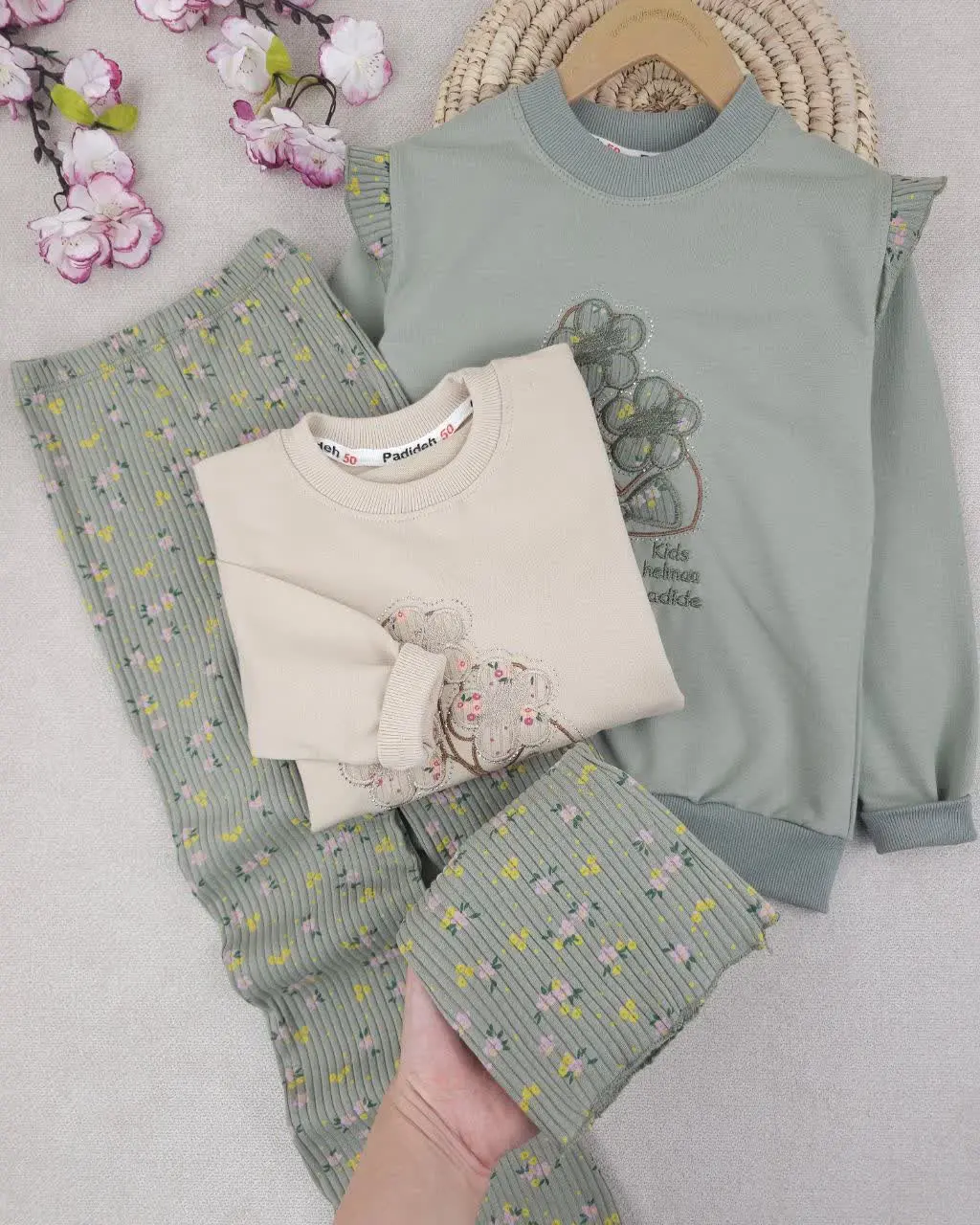 بلوز و شلوار دخترانه گل نگینی