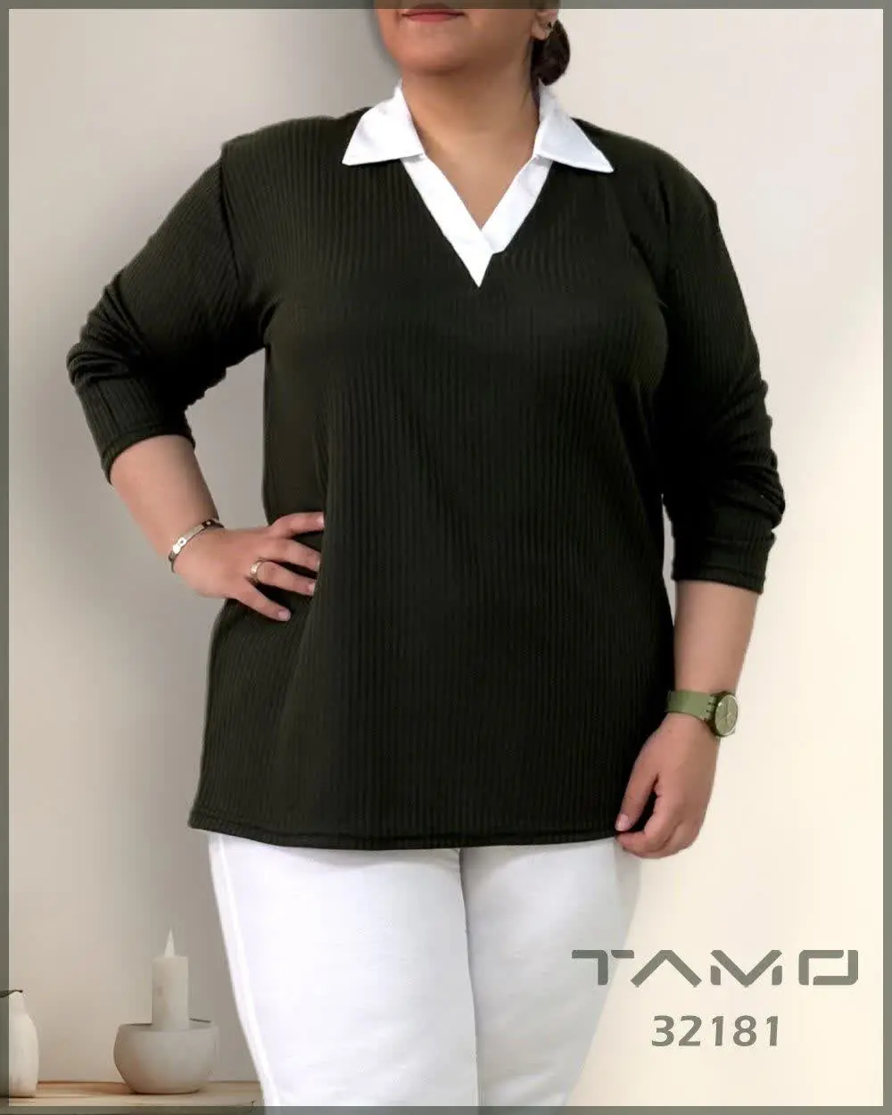 🔸 بلوز یقه مردانه آکاردئونی