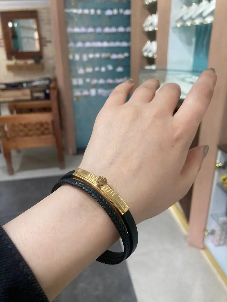 دستبند چرمی رولکس
