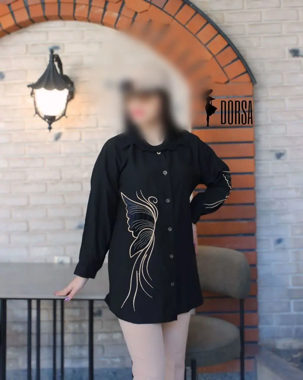 مانتوگلدوزی طرح پروانه
