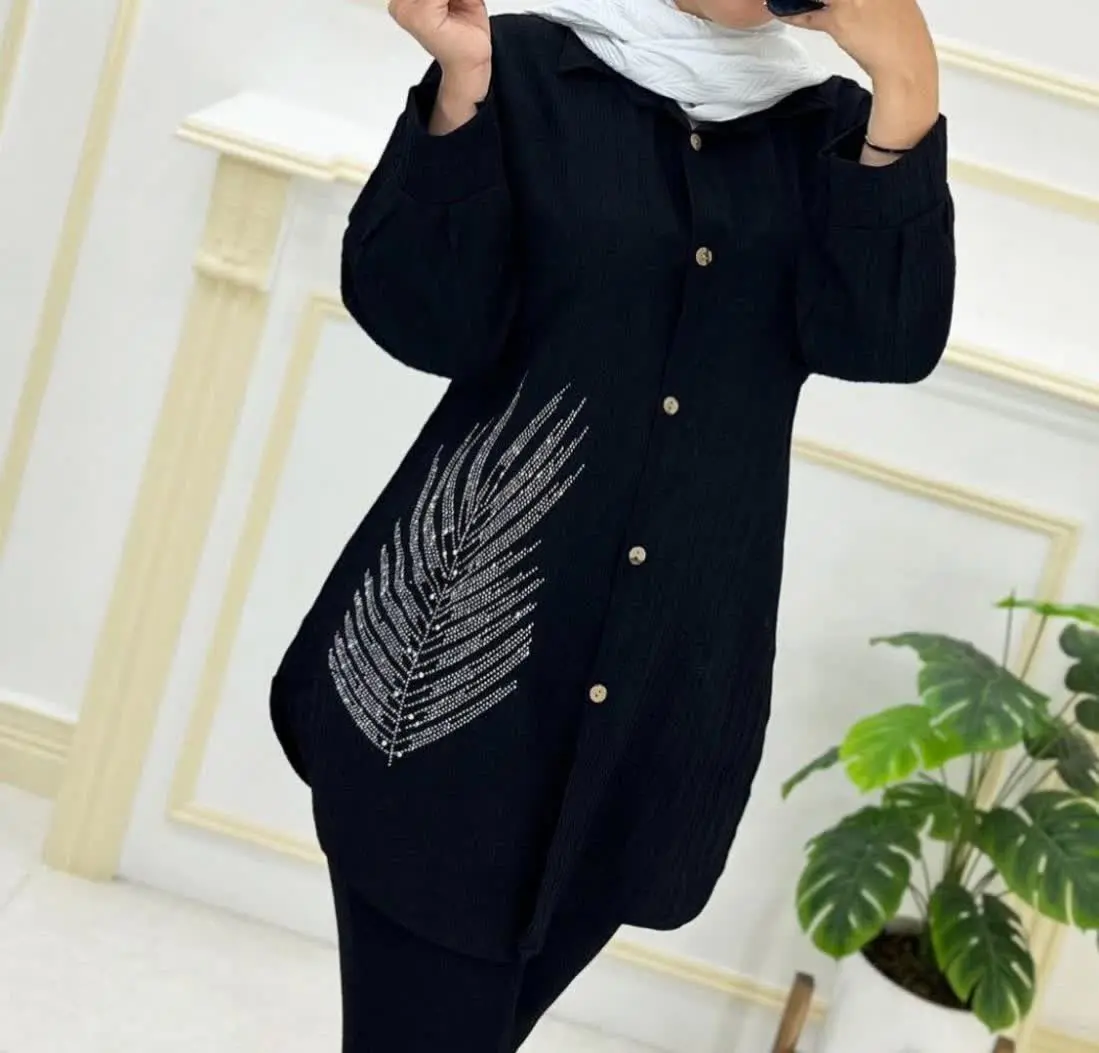 نام: شومیز مانتویی نگین برگی
