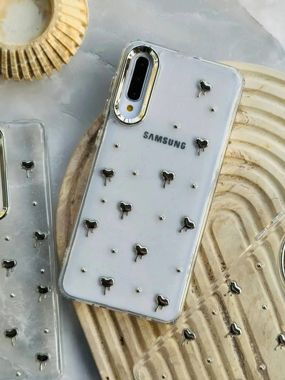 📱مدل قاب: قاب اکلیلی شاین قلب شفاف طرحدار مخصوص انواع #سامسونگ #شیائومی 
