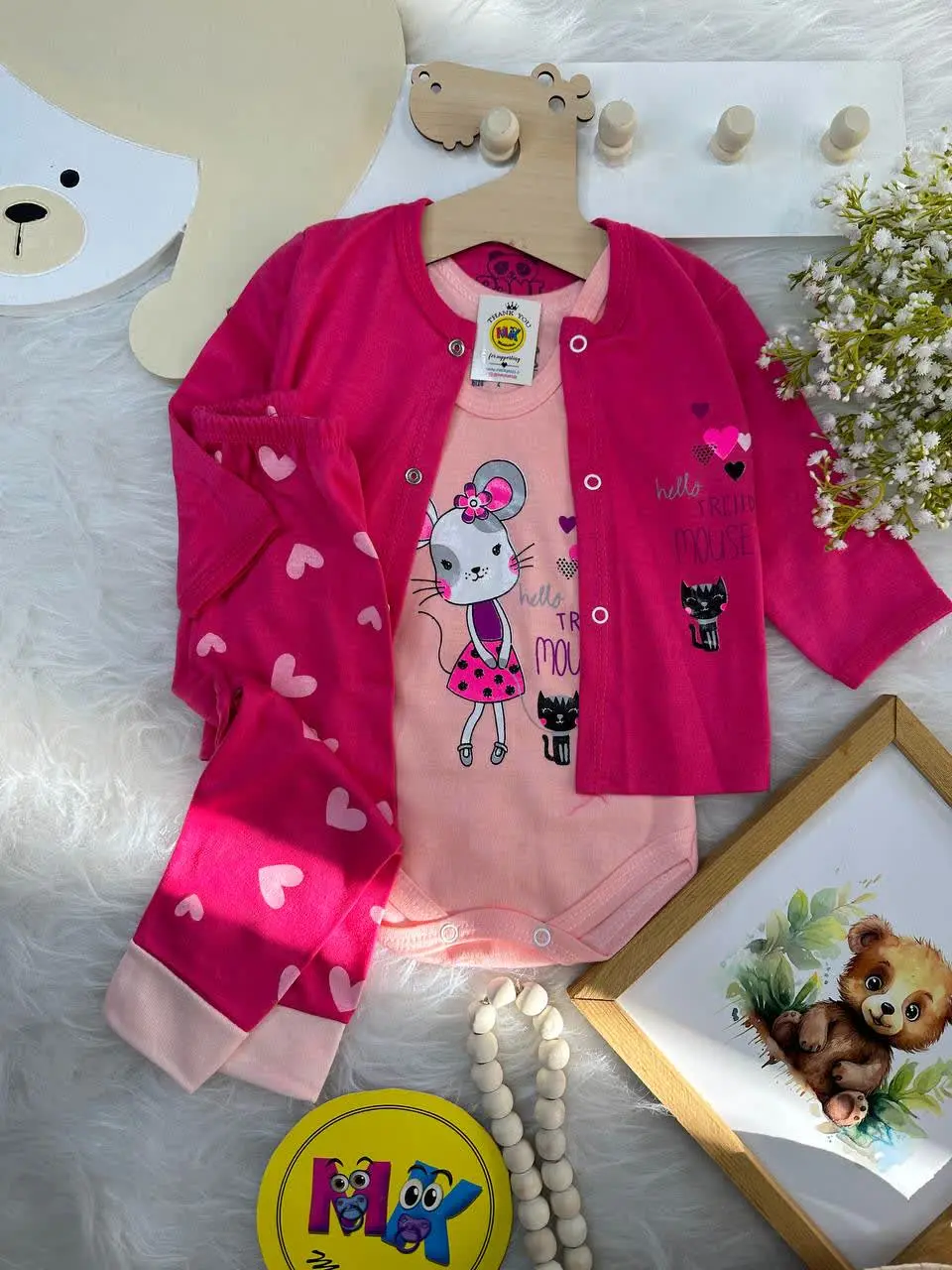 سه تکه طرح خرگوش سرخابی نوزادی و کودک کد ۱۱۷۲۵۴ 
