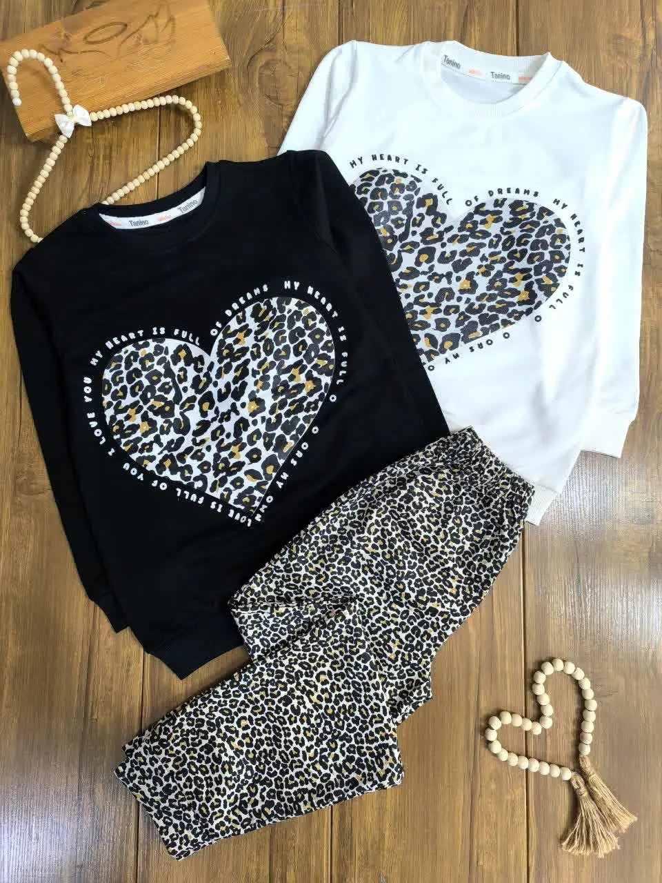 بلوز شلوار قلب پلنگی
