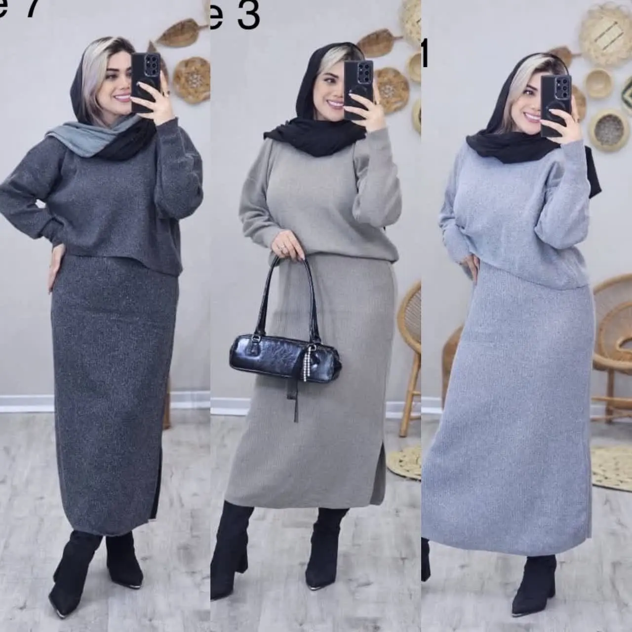 ☑️رنگ بندی: طوسی, کرم, مشکی...