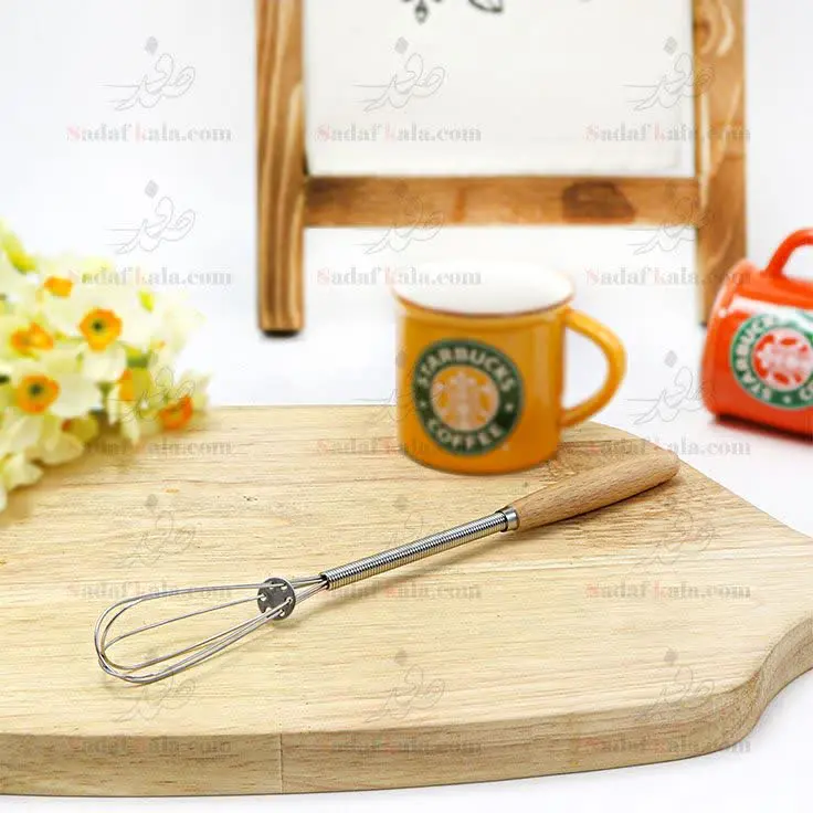 همزن کافی دسته چوبی
