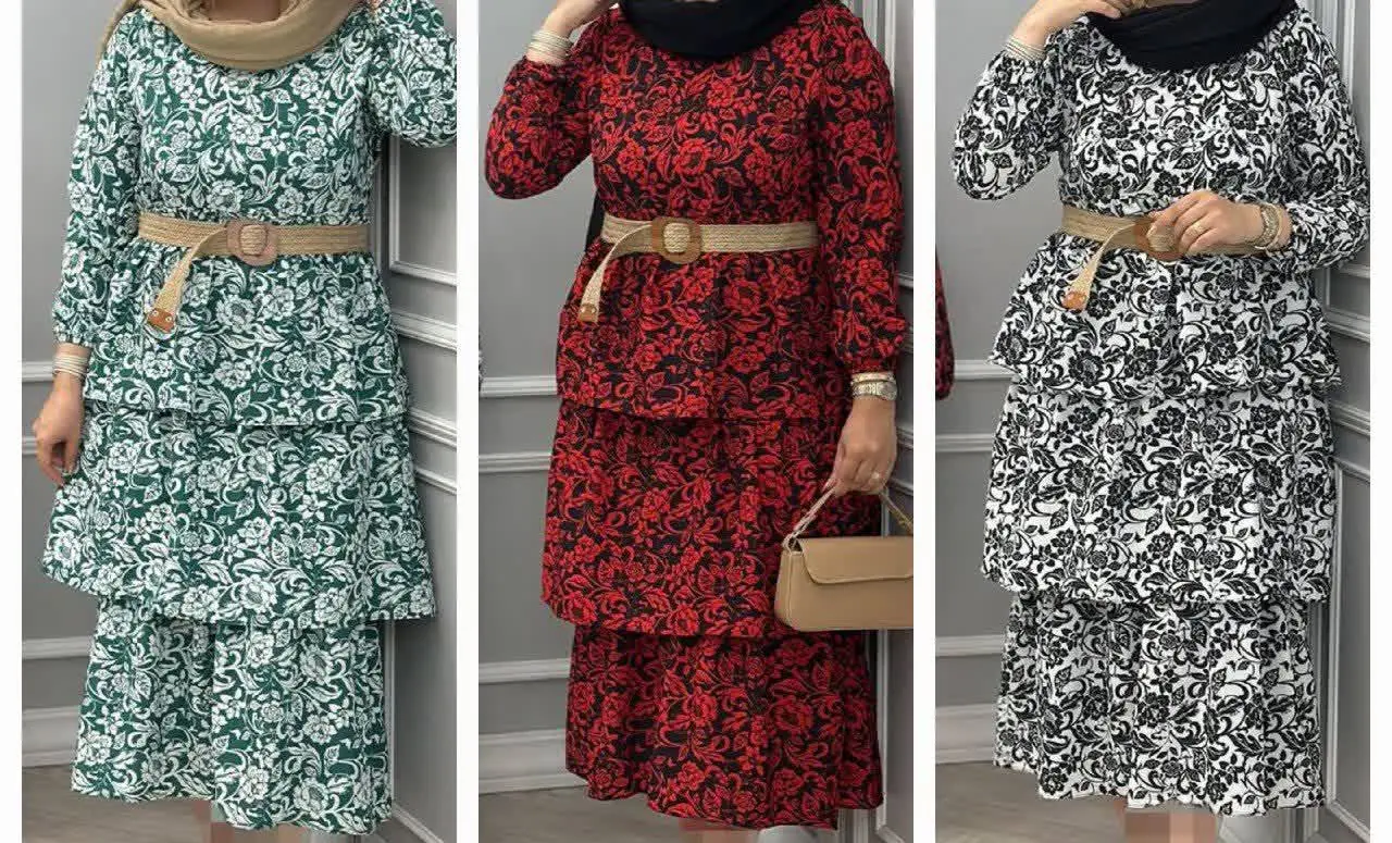 پیراهن ساحلی طبقه ای+کمربند🍃
