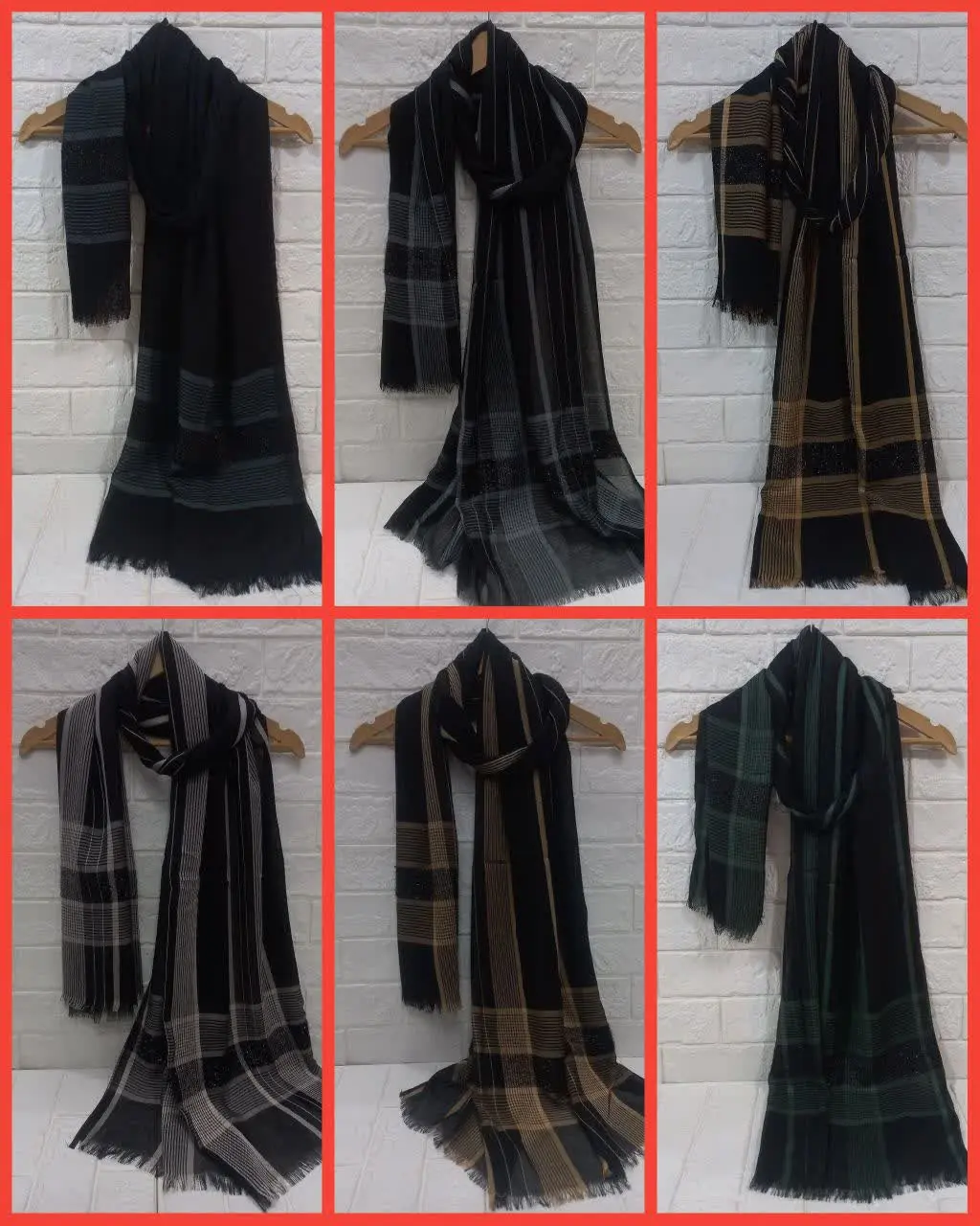 🌸شال نخ راه راه زری دار