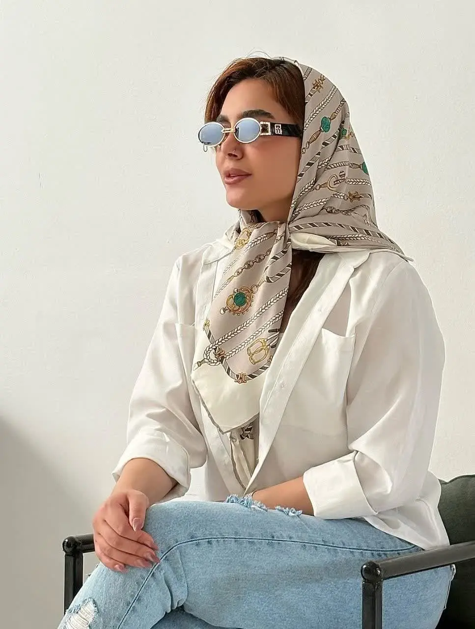 روسری ابریشم توییل کجراه/ ترک