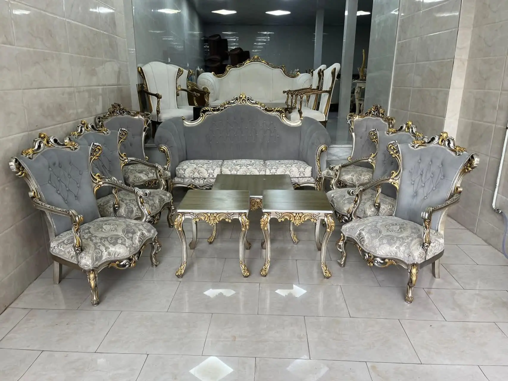 مبلمان استیل ۹ نفره 
