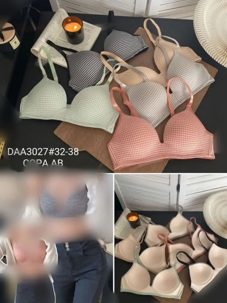 #سوتین_نیمجک_چهارخانه
