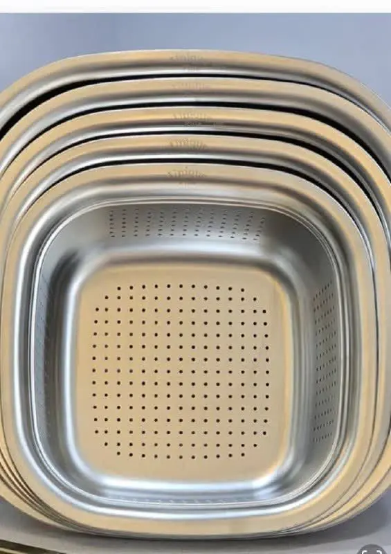 🌻لگن و آبکش استیل ۱۰ پارچه🌻