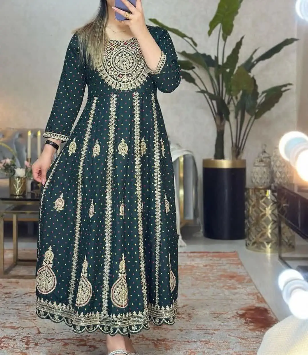 ✅پیراهن کودری نخی هندی طلاکوب😍
