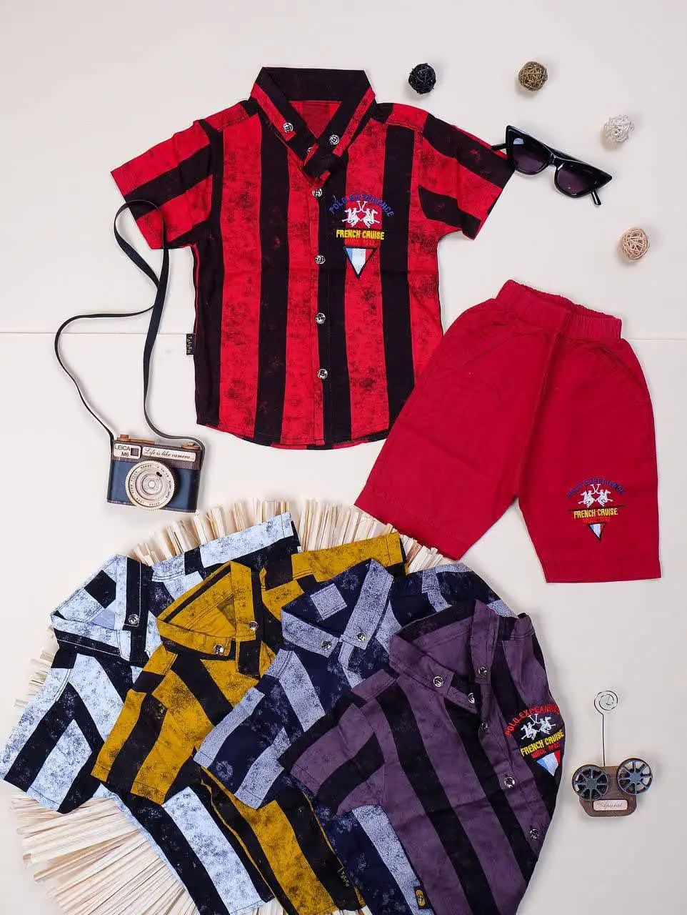 👕نام کالا: #پیراهن شلوارک کتان پسرانه 
