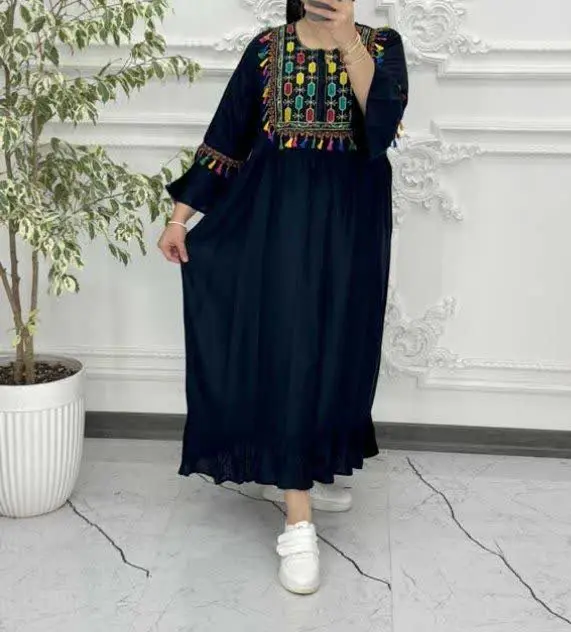 🍇پیراهن ماکسی گلدوزی هندی
