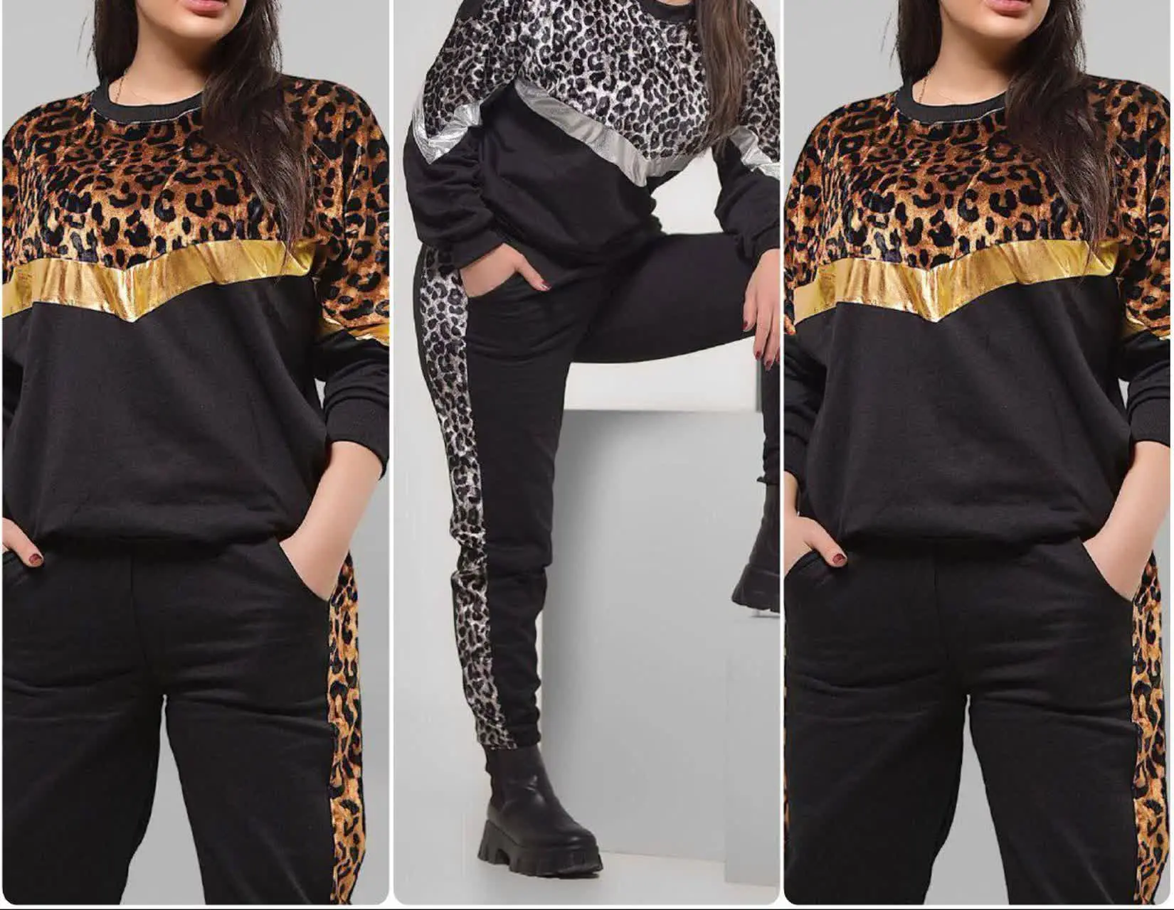 ❤️نام: بلوز کیمونو و شلوار پلنگی و‌‌‌ندا
