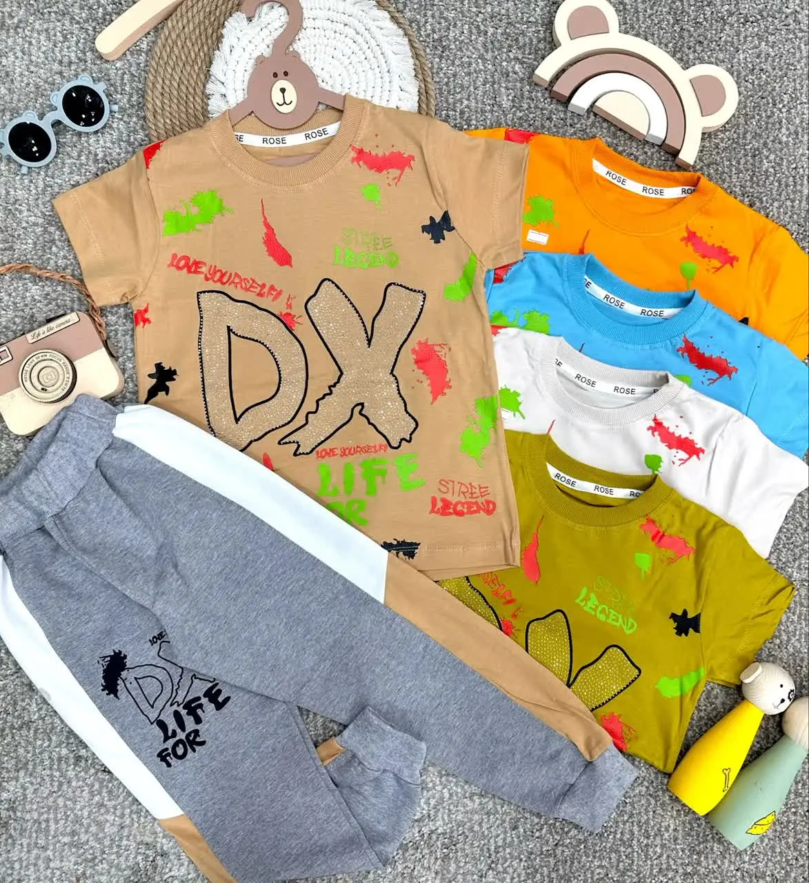 👫تیشرت شلوار پسرانه چاپ DX نگینی ✅
